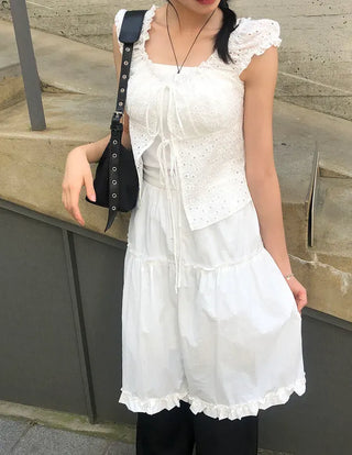 Frilled Tiered Layered Midi Skirt