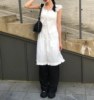 Frilled Tiered Layered Midi Skirt