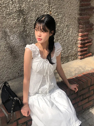Frilled Tiered Layered Midi Skirt