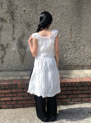 Frilled Tiered Layered Midi Skirt