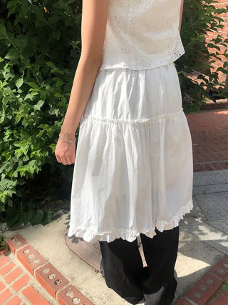 Frilled Tiered Layered Midi Skirt