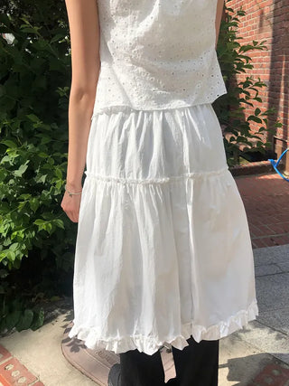 Frilled Tiered Layered Midi Skirt