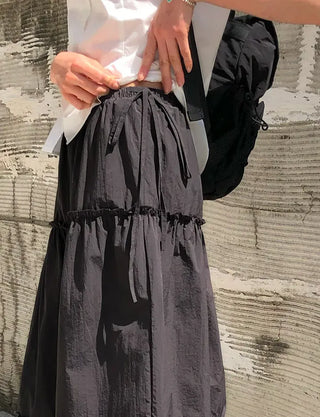 Frilled Tiered Layered Midi Skirt