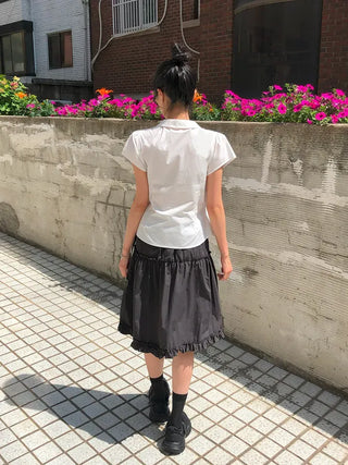 Frilled Tiered Layered Midi Skirt