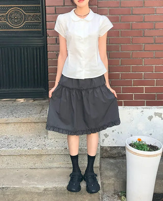 Frilled Tiered Layered Midi Skirt