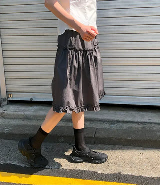 Frilled Tiered Layered Midi Skirt