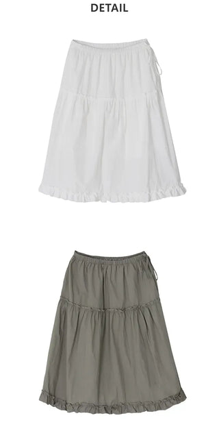Frilled Tiered Layered Midi Skirt