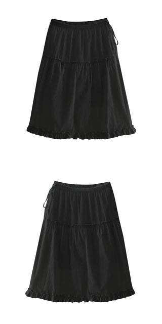 Frilled Tiered Layered Midi Skirt