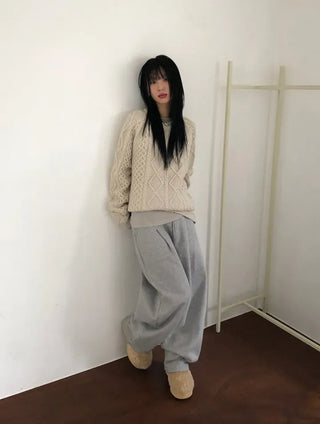 Genie Pintuck Wide Sweatpants