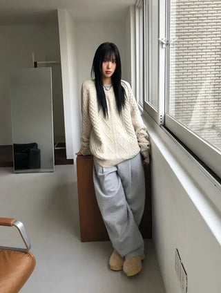 Genie Pintuck Wide Sweatpants