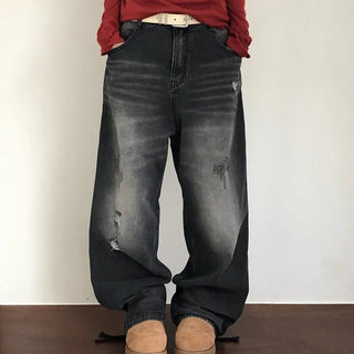 Double back pocket wide denim
