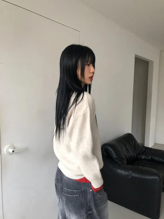 Double back pocket wide denim