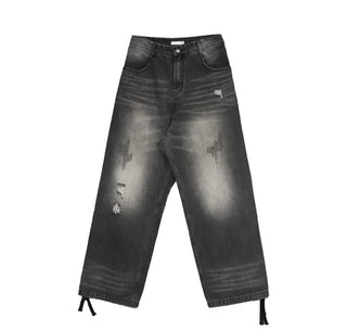 Double back pocket wide denim