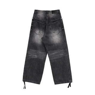 Double back pocket wide denim