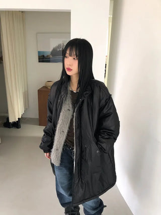A Coated Long Padded Jacket