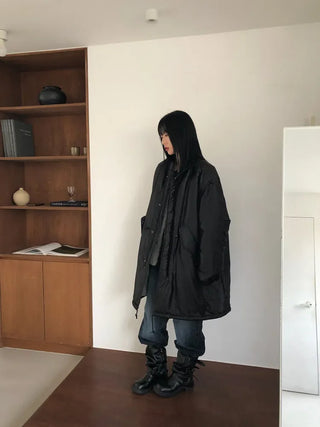 A Coated Long Padded Jacket