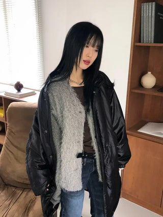 A Coated Long Padded Jacket
