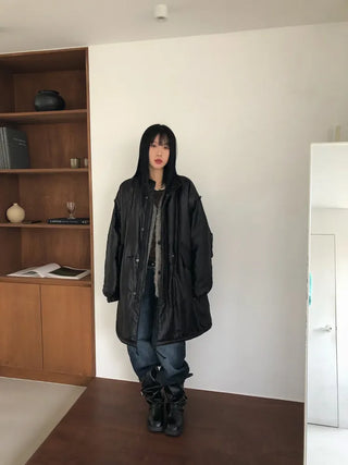 A Coated Long Padded Jacket