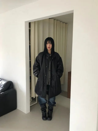 A Coated Long Padded Jacket