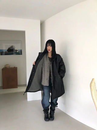 A Coated Long Padded Jacket