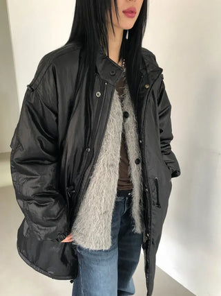 A Coated Long Padded Jacket