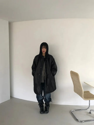 A Coated Long Padded Jacket