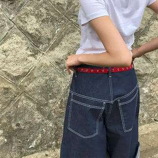 Non-Faded Raw Denim Pintuck Bermuda Pants