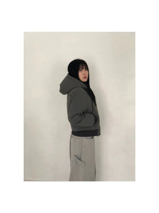 Tidi Button Fur Hooded Padded Jacket