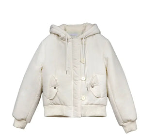 Tidi Button Fur Hooded Padded Jacket
