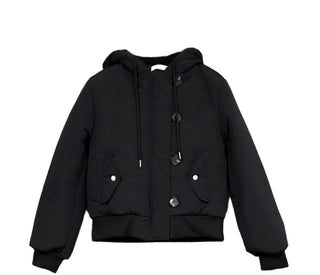 Tidi Button Fur Hooded Padded Jacket