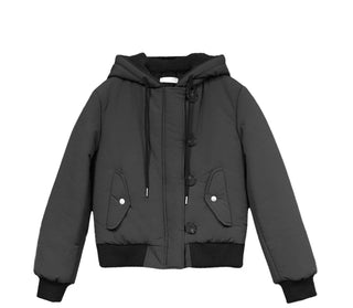 Tidi Button Fur Hooded Padded Jacket
