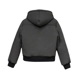 Tidi Button Fur Hooded Padded Jacket