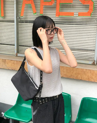 Linen Boucle Loose Knit Vest
