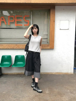 Linen Boucle Loose Knit Vest