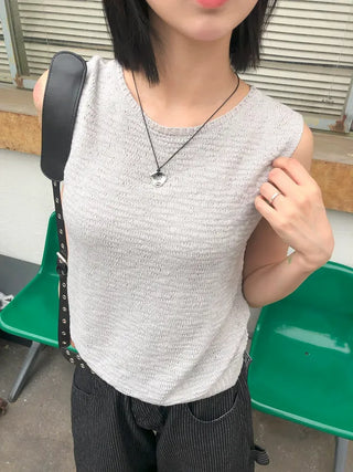 Linen Boucle Loose Knit Vest
