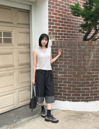 Linen Boucle Loose Knit Vest