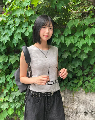 Linen Boucle Loose Knit Vest