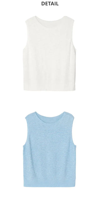 Linen Boucle Loose Knit Vest