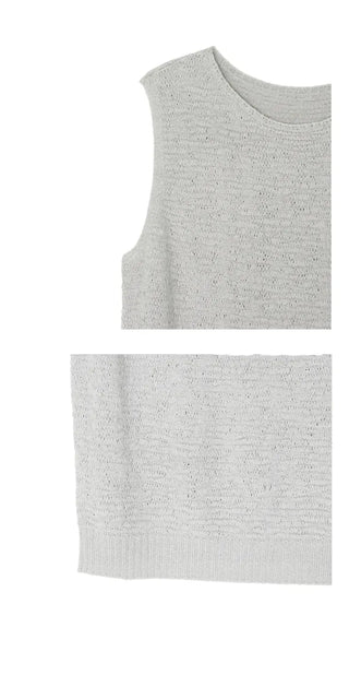 Linen Boucle Loose Knit Vest