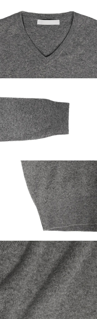 Distressed V-neck Knit