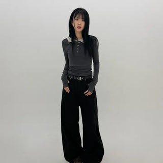 Slub Cotton Wide Pants