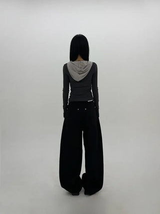 Slub Cotton Wide Pants