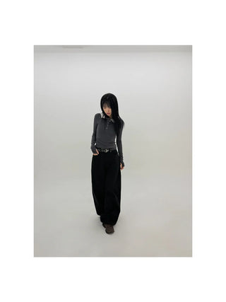 Slub Cotton Wide Pants