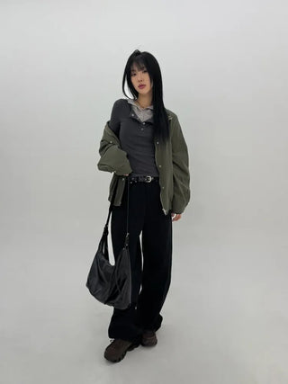 Slub Cotton Wide Pants