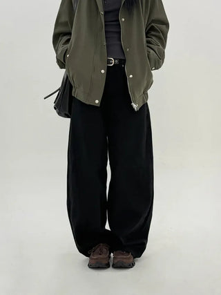 Slub Cotton Wide Pants