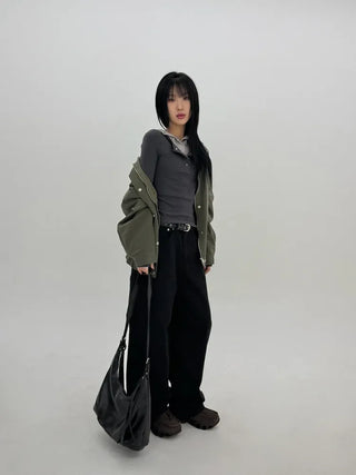 Slub Cotton Wide Pants
