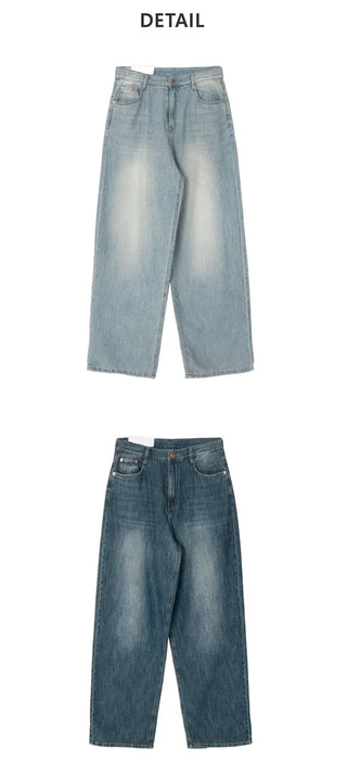 Cut-out Back Detail Hooded Wide Denim Pants