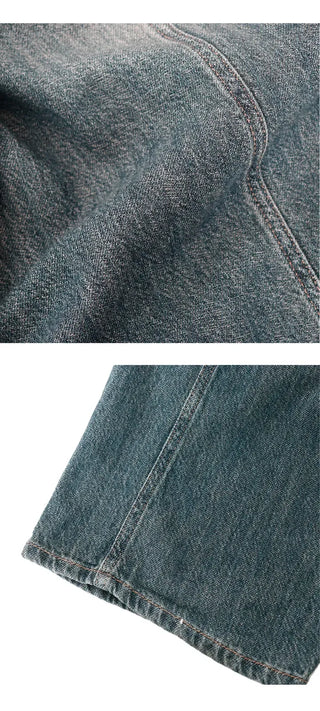 Cut-out Back Detail Hooded Wide Denim Pants