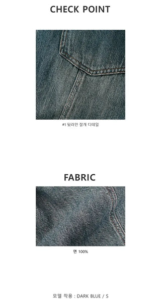 Cut-out Back Detail Hooded Wide Denim Pants