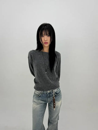 Deep fading low flare jeans